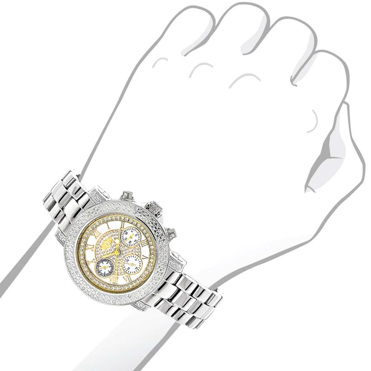 Luxurman Ladies Diamond Watch 0.3ct Two Tone 2 Luxurman Ladies Diamond Watch 0.3ct Two Tone - Image 2