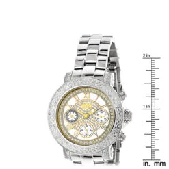 Luxurman Ladies Diamond Watch 0.3ct Two Tone 9 Luxurman Ladies Diamond Watch 0.3ct Two Tone -Luxurman luxurman ladies diamond watch 03ct two tone ruler