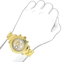 Luxurman Ladies Diamond Watch 0.3ct Yellow Gold Plated 7 Luxurman Ladies Diamond Watch 0.3ct Yellow Gold Plated -Luxurman luxurman ladies diamond watch 03ct yellow gold plated p 44309 2 1