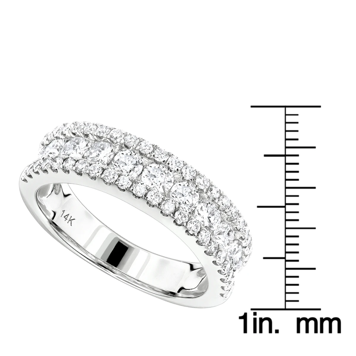 Luxurman 14K White Gold Round Diamond Wedding Band For Women 1.65ct 6 Luxurman 14K White Gold Round Diamond Wedding Band For Women 1.65ct - Image 6