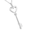 Luxurman Love Quotes Necklace Sterling Silver Diamond Key Pendant For Women