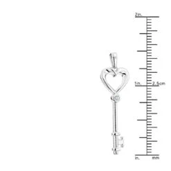 Luxurman Love Quotes Necklace Sterling Silver Diamond Key Pendant For Women -Luxurman luxurman love quotes necklace sterling silver diamond key pendant for women ruler