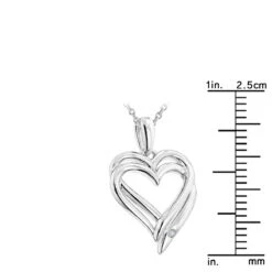 Luxurman Love Quotes Necklace Sterling Silver Double Hearts Diamond Pendant -Luxurman luxurman love quotes necklace sterling silver double hearts diamond pendant ruler