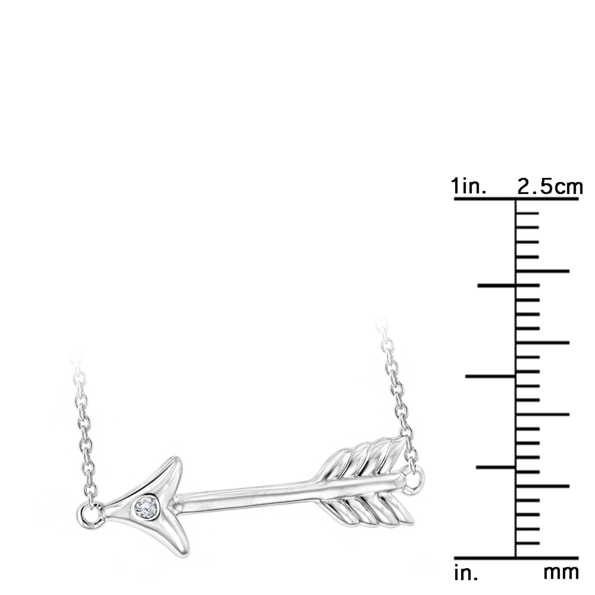 Luxurman Love Quotes Necklaces Sterling Silver Diamond Arrow Pendant 4 Luxurman Love Quotes Necklaces Sterling Silver Diamond Arrow Pendant - Image 4
