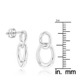 Luxurman Love Quotes: Silver Interlocking Ovals Diamond Earrings For Women -Luxurman luxurman love quotes silver interlocking ovals diamond earrings for women ruler