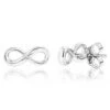 Luxurman Love Quotes: Small Diamond Infinity Earrings Sterling Silver Studs