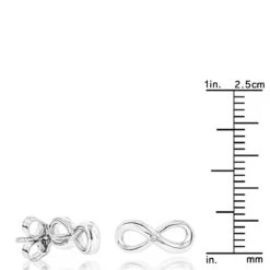 Luxurman Love Quotes: Small Diamond Infinity Earrings Sterling Silver Studs -Luxurman luxurman love quotes small diamond infinity earrings sterling silver studs ruler
