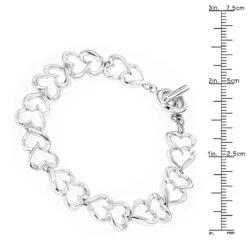 Luxurman Love Quotes: Sterling Silver Diamond Heart Bracelet For Women -Luxurman luxurman love quotes sterling silver diamond heart bracelet for women ruler