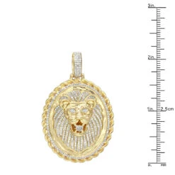LUXURMAN Medallion 14K Yellow Gold Real Diamond Lions Head Pendant 1ct -Luxurman luxurman medallion 14k gold real diamond lions head pendant 1ct rulerye