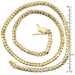 Luxurman Men's Solid 14K Yellow Gold Gold Miami Cuban Link Chain 7mm 22-40in -Luxurman luxurman men s gold chains solid 14k gold miami cuban link chain 7mm 22 40in rulerye