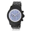 Luxurman Men's Black Diamond Watch 2.25ct Blue MOP