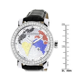 Luxurman Men's Continents VS Diamond Bezel Watch 4 Ct -Luxurman luxurman mens continents vs diamond bezel watch 450ct p 8272 ruler