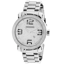 Luxurman Men's Diamond Watch 0.12ct Oversized Phantom