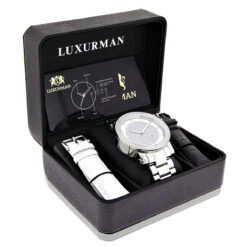 Luxurman Men's Diamond Watch 0.12ct 8 Luxurman Men's Diamond Watch 0.12ct -Luxurman luxurman mens diamond watch 012ct p 35315box