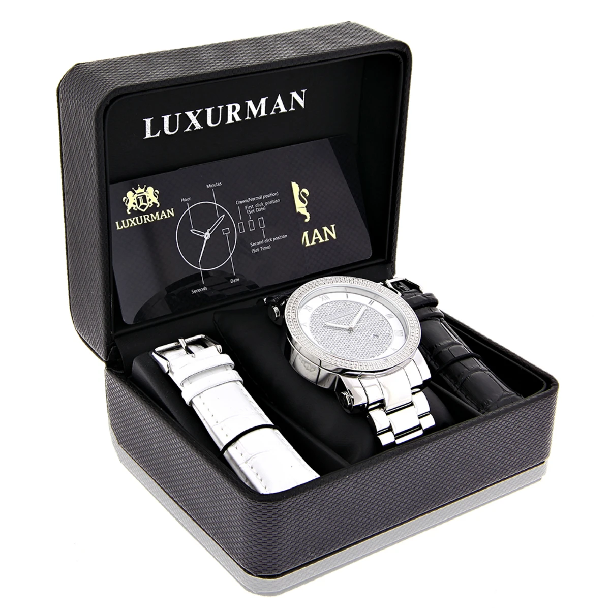 Luxurman Men's Diamond Watch 0.12ct 4 Luxurman Men's Diamond Watch 0.12ct - Image 4