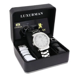 Luxurman Men's Diamond Watch 0.12ct Stainless Steel Band 8 Luxurman Men's Diamond Watch 0.12ct Stainless Steel Band -Luxurman luxurman mens diamond watch 012ct stainless steel band 4