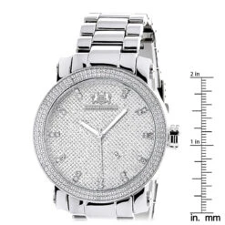 Luxurman Men's Diamond Watch 0.12ct Stainless Steel Band 9 Luxurman Men's Diamond Watch 0.12ct Stainless Steel Band -Luxurman luxurman mens diamond watch 012ct stainless steel band ruler