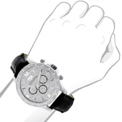 Luxurman Men's Diamond Watch 0.18 Ct -Luxurman luxurman mens diamond watch 018 ct p 35212bod