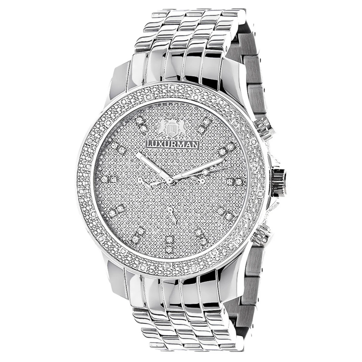 Luxurman Men's Diamond Watch 0.25 Ct 1 Luxurman Men's Diamond Watch 0.25 Ct
