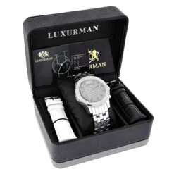 Luxurman Men's Diamond Watch 0.25 Ct 8 Luxurman Men's Diamond Watch 0.25 Ct -Luxurman luxurman mens diamond watch 025 ct p 35213box