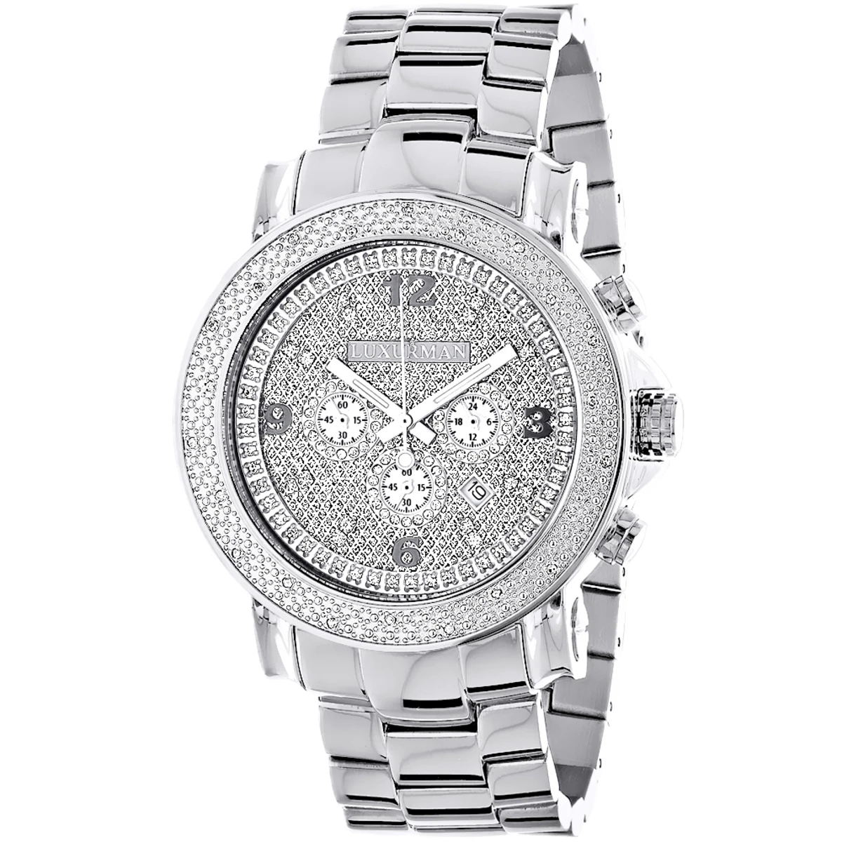 Oversized Men's Diamond Watch 0.25ct Luxurman Escalade 1 Oversized Men's Diamond Watch 0.25ct Luxurman Escalade