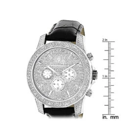 Luxurman Men's Diamond Watch 0.50 Ct Freeze -Luxurman luxurman mens diamond watch 050 ct freeze p 9321 ruler