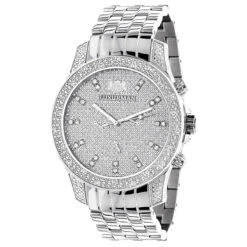 Luxurman Men's Diamond Watch 0.50 Ct
