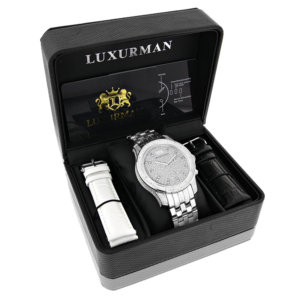 Luxurman Men's Diamond Watch 0.50 Ct 4 Luxurman Men's Diamond Watch 0.50 Ct - Image 4