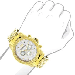 Luxurman Men's Diamond Watch 0.5ct Yellow Gold Plated 7 Luxurman Men's Diamond Watch 0.5ct Yellow Gold Plated -Luxurman luxurman mens diamond watch 050 ct yellow p 35222bod