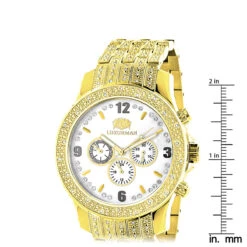 Luxurman Men's Diamond Watch 1ct. Yellow Gold -Luxurman luxurman mens diamond watch 1ct yellow gold p 9323 ruler