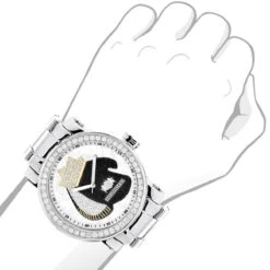 Luxurman Men's Diamond Watch With Boxing Gloves 4 CT Southpaw Edition -Luxurman luxurman mens diamond watch with boxing gloves 45ct southpaw edition bod