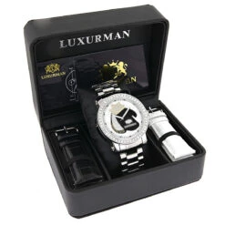 Luxurman Men's Diamond Watch With Boxing Gloves 4 CT Southpaw Edition -Luxurman luxurman mens diamond watch with boxing gloves 45ct southpaw edition box