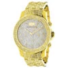 Luxurman Men's Diamond Watch Yellow Gold Tone 1ct