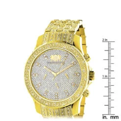 Luxurman Men's Diamond Watch Yellow Gold Tone 1ct 9 Luxurman Men's Diamond Watch Yellow Gold Tone 1ct -Luxurman luxurman mens diamond watch yellow gold tone 1ct ruler