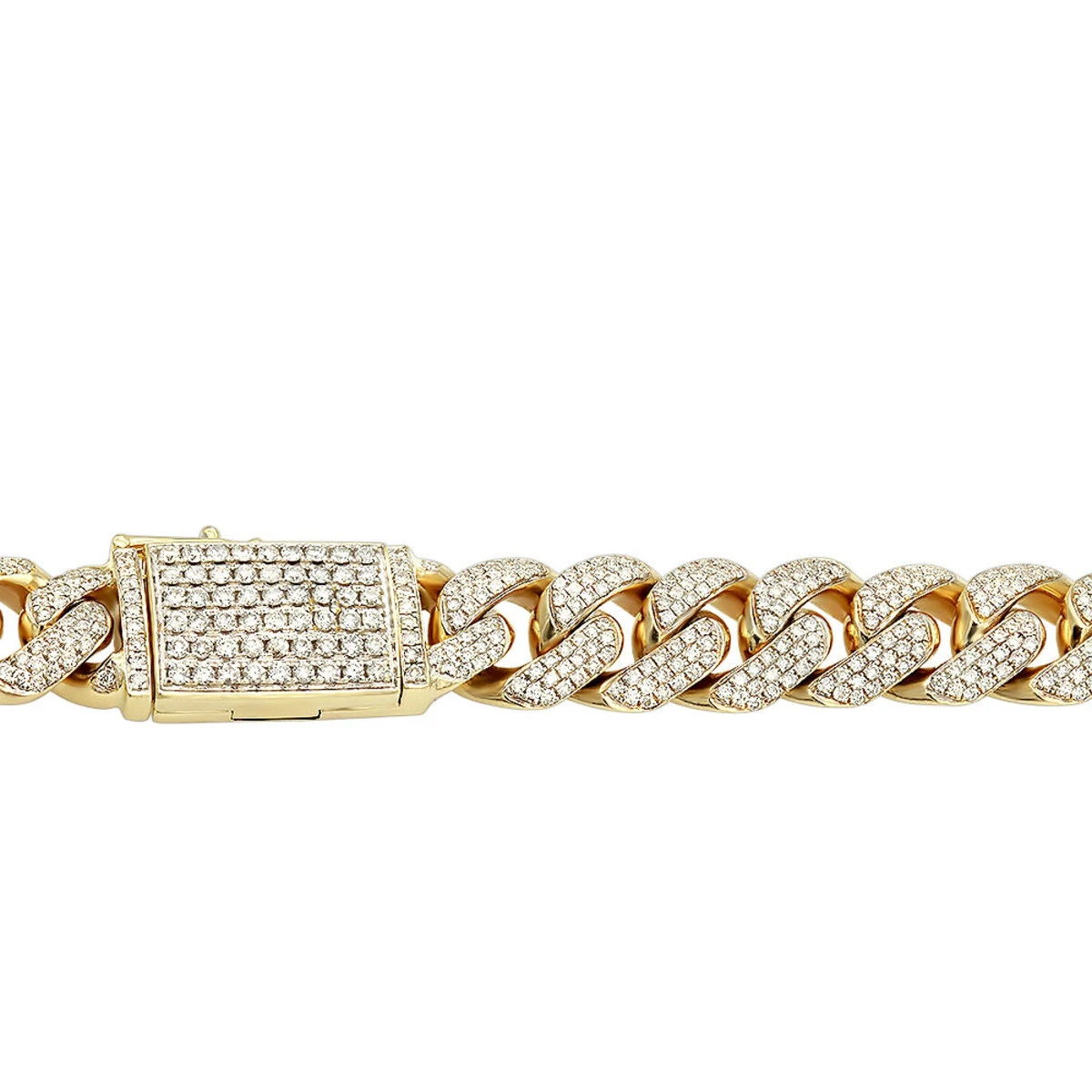 Luxurman Men's 10K Yellow Gold Miami Cuban Link Chain Necklace With Diamonds 23ct 7 Luxurman Men's 10K Yellow Gold Miami Cuban Link Chain Necklace With Diamonds 23ct - Image 7