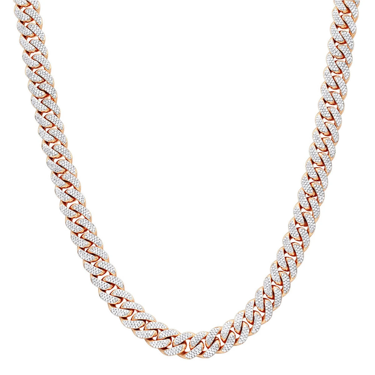 Luxurman Men's 10K Yellow Gold Miami Cuban Link Chain Necklace With Diamonds 23ct 4 Luxurman Men's 10K Yellow Gold Miami Cuban Link Chain Necklace With Diamonds 23ct - Image 4