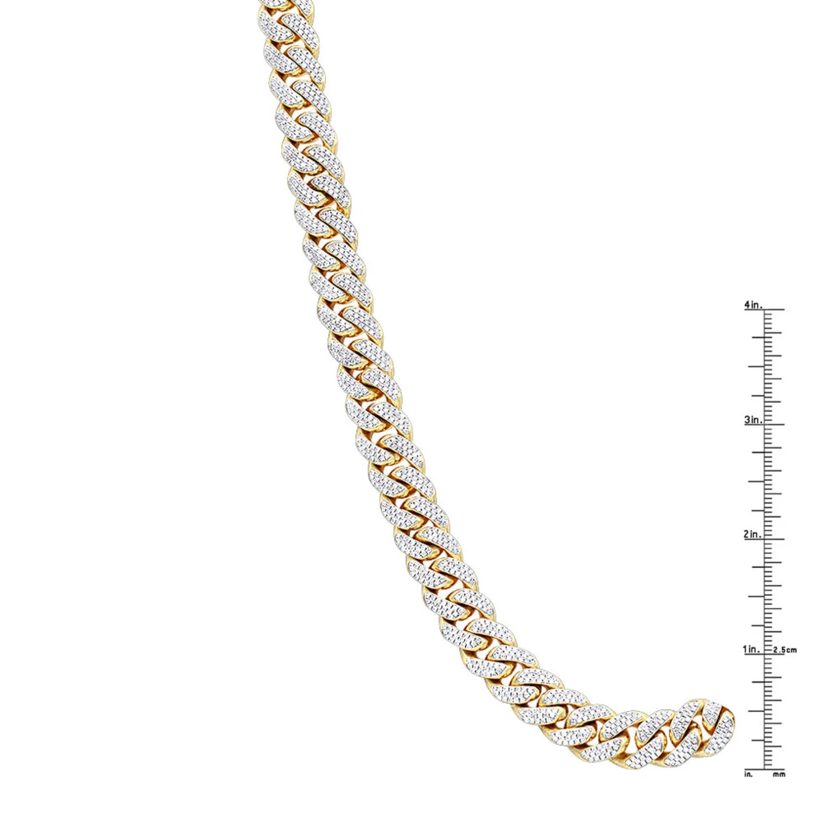 Luxurman Men's 10K Yellow Gold Miami Cuban Link Chain Necklace With Diamonds 23ct 6 Luxurman Men's 10K Yellow Gold Miami Cuban Link Chain Necklace With Diamonds 23ct - Image 6