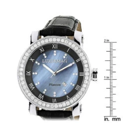 Luxurman Men's VS Diamond Bezel Watch 4 Ct Blue MOP -Luxurman luxurman mens vs diamond bezel watch 450ct blue mop p 8270 ruler