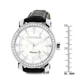 Luxurman Men's VS Diamond Watch 4 Ct White MOP -Luxurman luxurman mens vs diamond watch 450ct white mop p 8271 ruler
