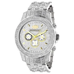 Luxurman Men's Genuine Diamond Watch 1.25ct