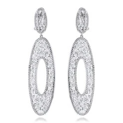 LUXURMAN Oval Designer Diamond Drop Earrings For Women 14K White Gold 9ct -Luxurman luxurman oval designer diamond drop earrings in 14k gold 7ct backwh