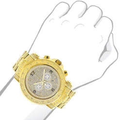 Luxurman Oversized Iced Out Men's Diamond Watch Yellow Gold 2ct -Luxurman luxurman oversized iced out mens diamond watch yellow gold 2ct 3