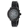 Luxurman Oversized Women's Black Diamond Watch 2.15ct