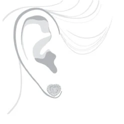 Luxurman Platinum Diamond Heart Earrings Studs 0.5ctw -Luxurman luxurman platinum diamond heart earrings studs 05ctw bod