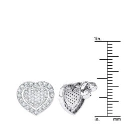 Luxurman Platinum Diamond Heart Earrings Studs 0.5ctw -Luxurman luxurman platinum diamond heart earrings studs 05ctw rulerwh
