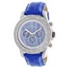 Luxurman Raptor Men's Diamond Watch With 0.25ct Blue MOP W Leather Strap