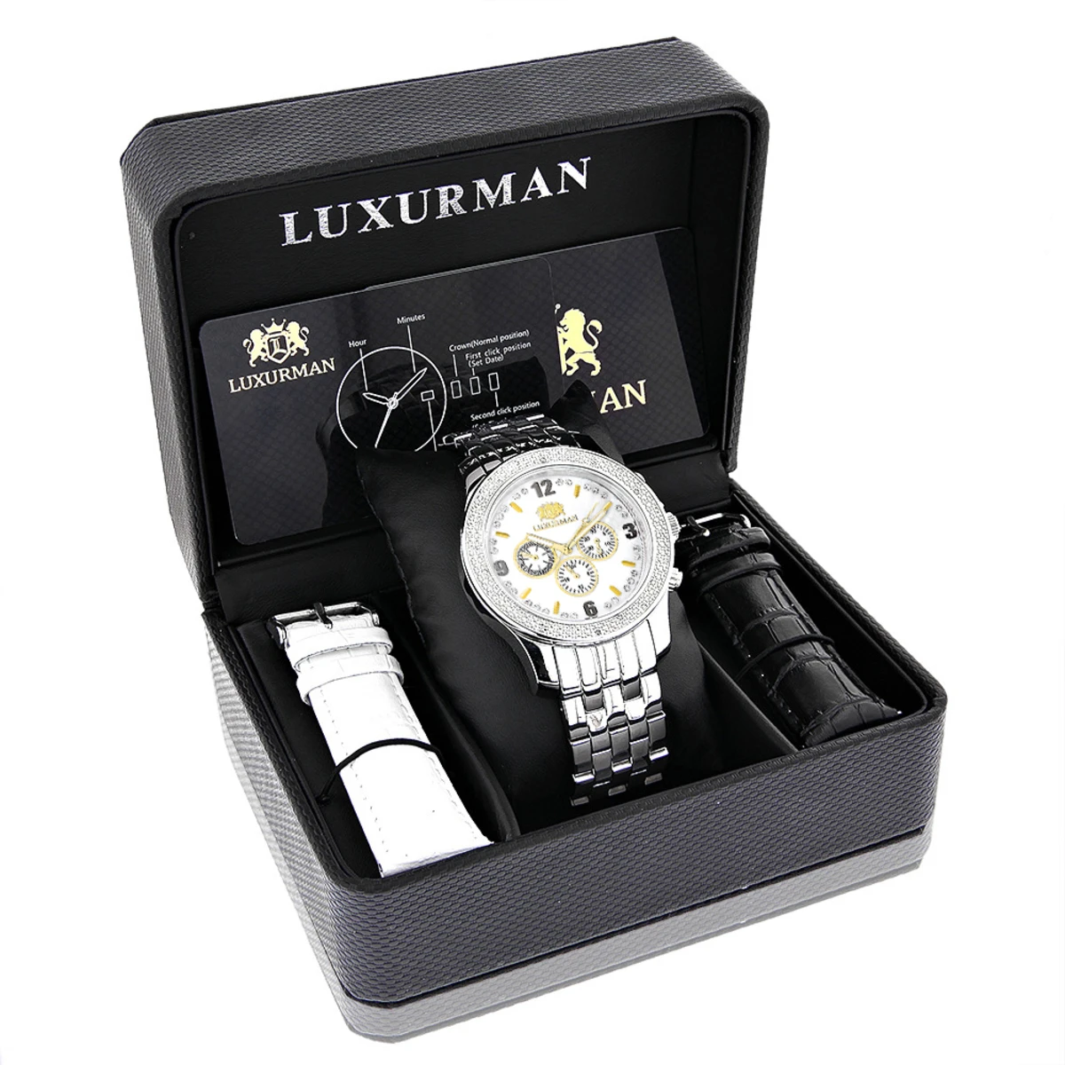 Luxurman Raptor Two-Tone Men's Diamond Watch 0.25ct 4 Luxurman Raptor Two-Tone Men's Diamond Watch 0.25ct - Image 4