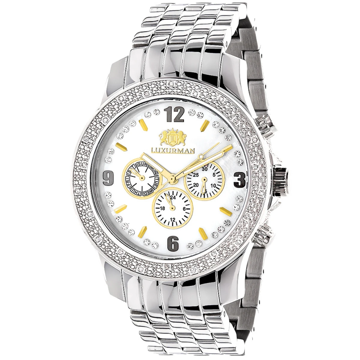 Luxurman Raptor Two-Tone Men's Diamond Watch 0.25ct 1 Luxurman Raptor Two-Tone Men's Diamond Watch 0.25ct