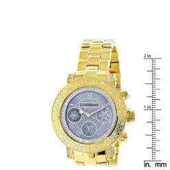Luxurman Real Diamond Watch For Women 0.3ct Yellow Gold Plated Montana -Luxurman luxurman real diamond watch for women 03ct yellow gold plated montana ruler