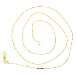 LUXURMAN Solid 10K Yellow Gold Box Chain For Women 0.8mm Wide 13 LUXURMAN Solid 10K Yellow Gold Box Chain For Women 0.8mm Wide -Luxurman luxurman solid 10k gold box chain for women 08mm wide backye